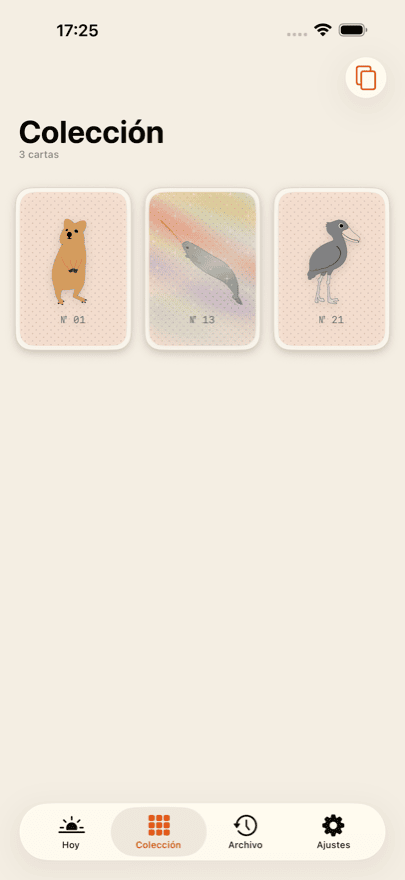 Tu colección crece con cada carta desbloqueada.