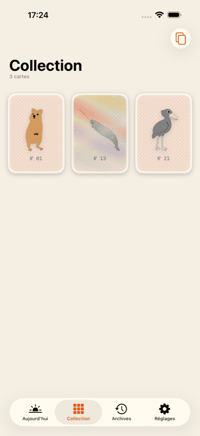 Votre collection grandit à chaque carte débloquée.