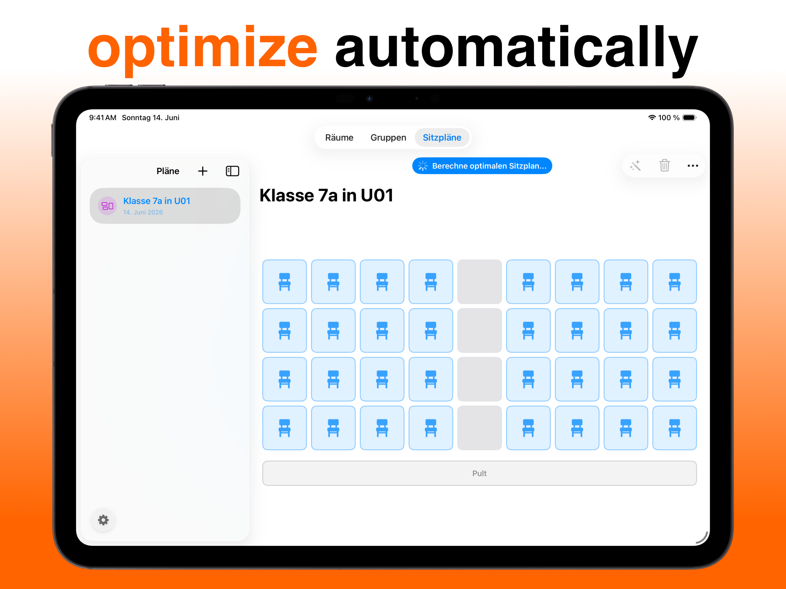 Optimize automatically — calculate the best seating plan at the tap of a button