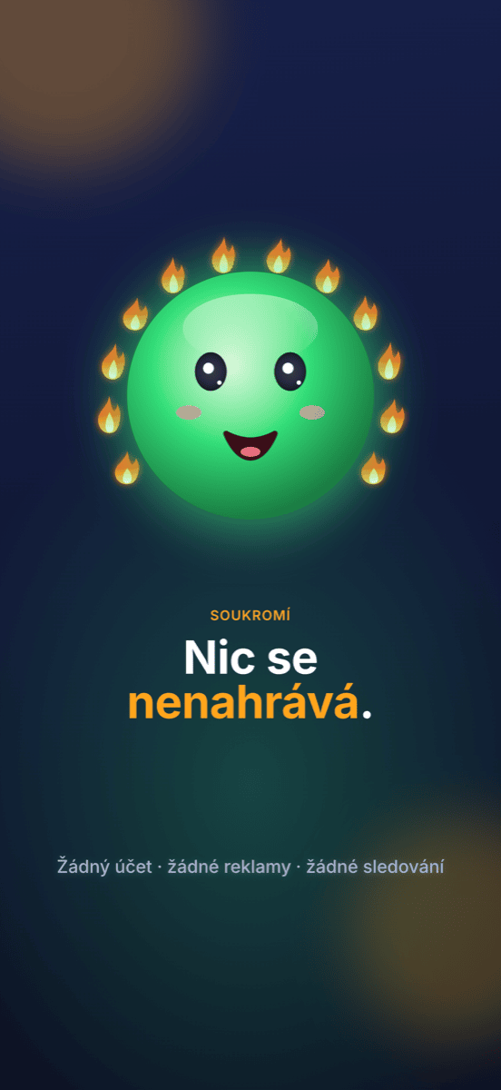 Nic se nenahrává: bez účtu, bez reklam, bez sledování
