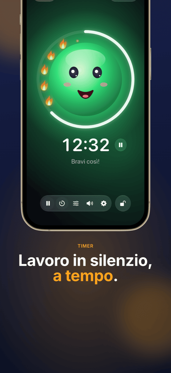 Il timer sempre in vista: un anello intorno alla mascotte