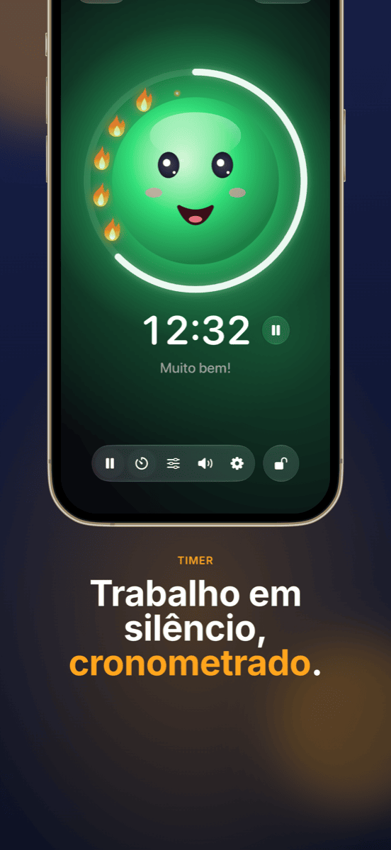 O timer sempre à vista: um anel em volta do mascote