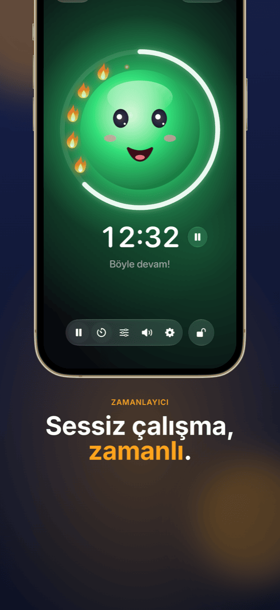 Zamanlayıcı gözünün önünde: maskotun etrafında bir halka