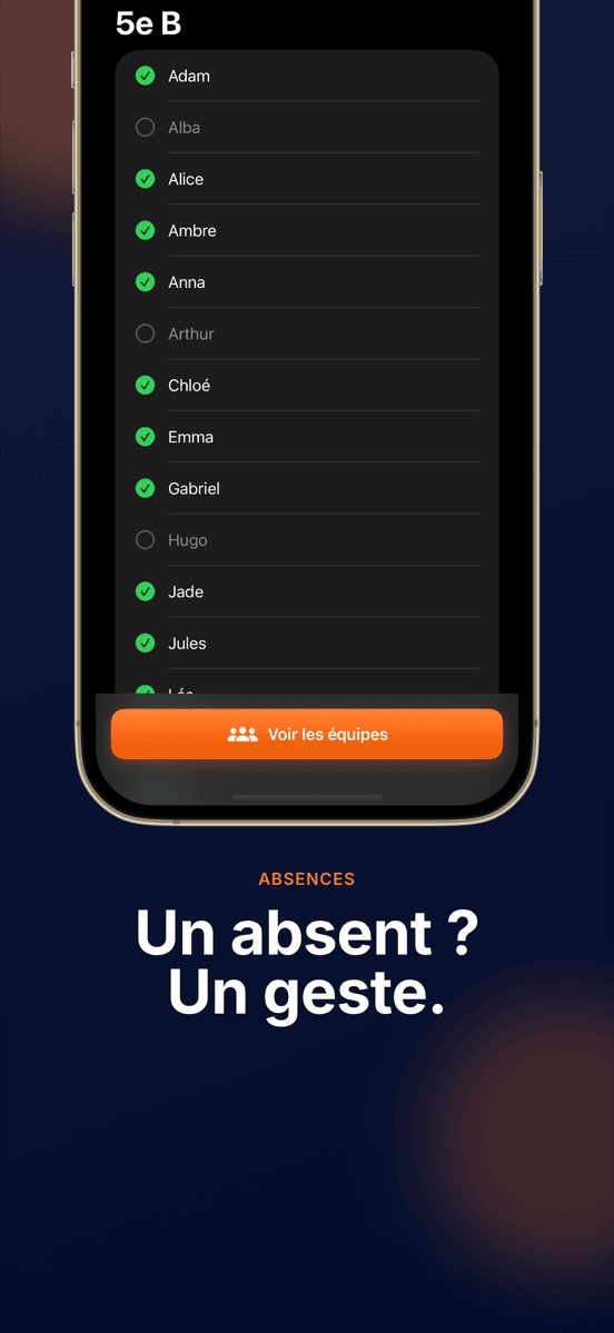 Un absent ? Un geste.