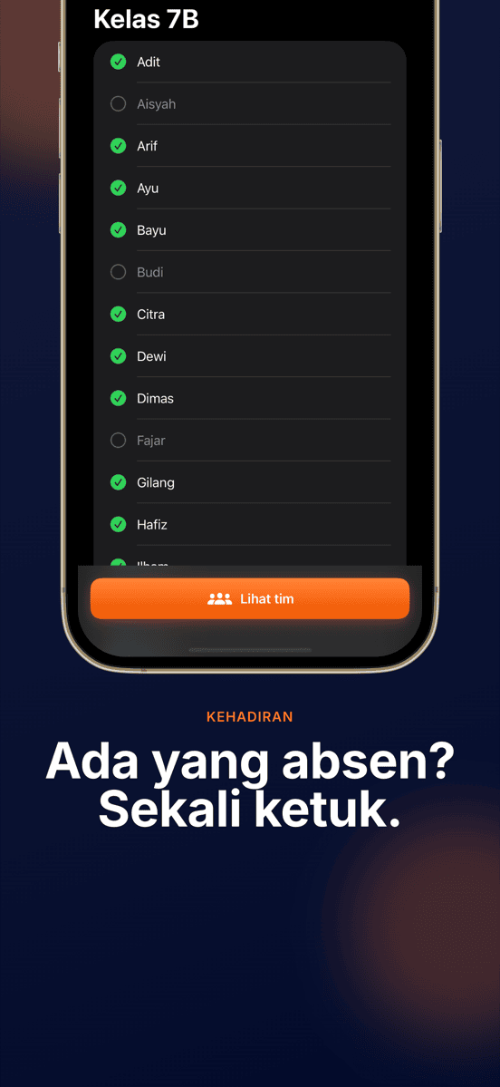 Ada yang absen? Sekali ketuk.