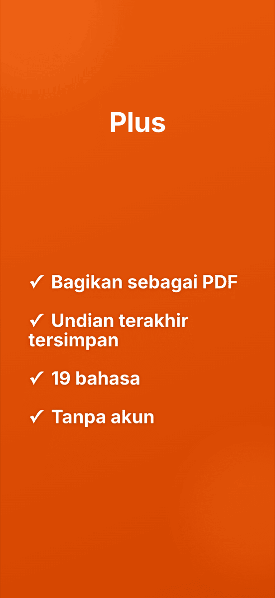 Plus: Bagikan sebagai PDF, Undian terakhir tersimpan, 19 bahasa, Tanpa akun