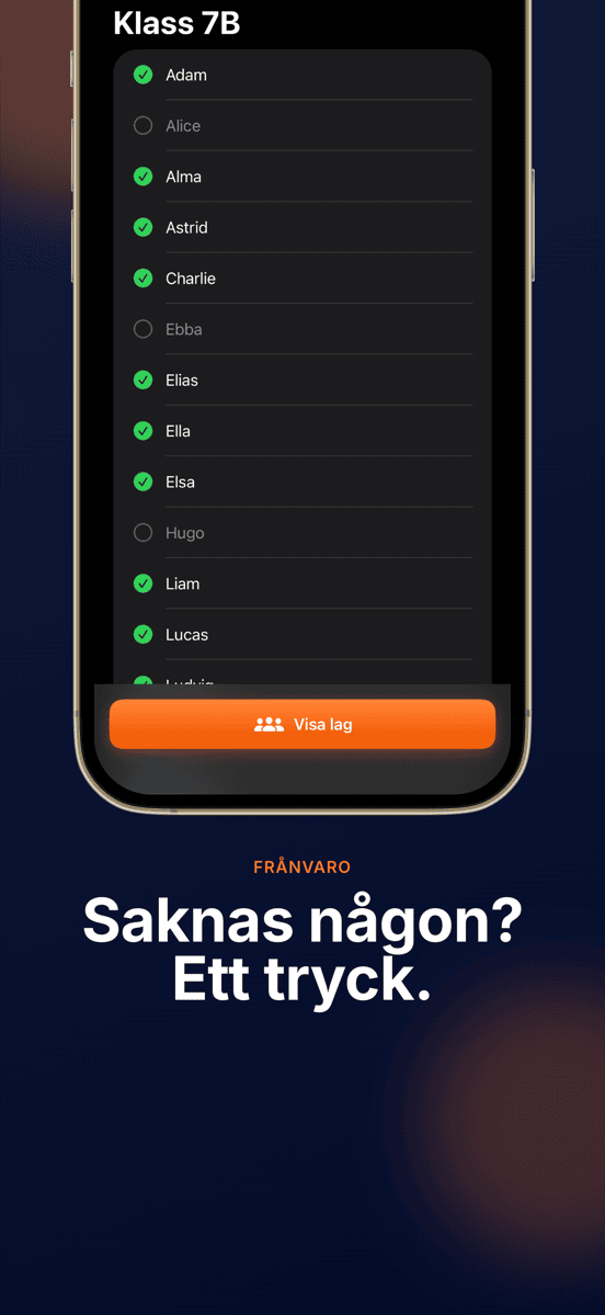 Saknas någon? Ett tryck.